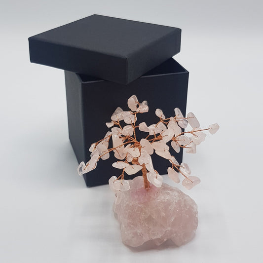 MBOS London Rose Quartz Gemstone Tree 3"