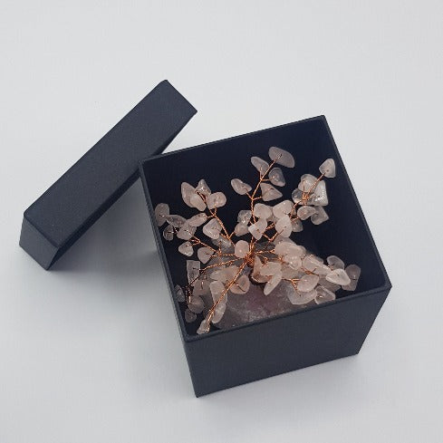 MBOS London Rose Quartz Gemstone Tree 3"