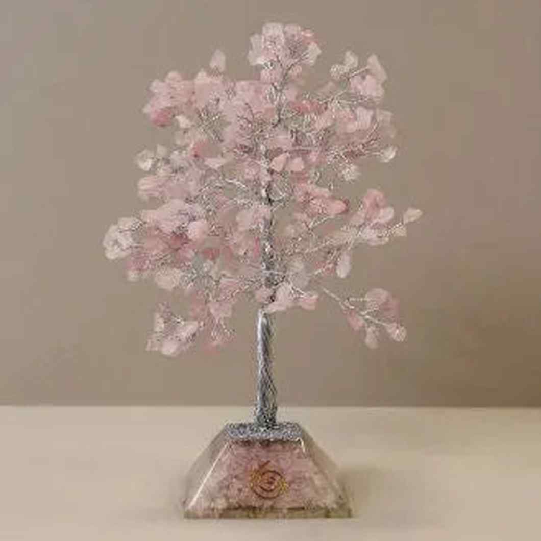 MBOS London Rose Quartz Gemstone Tree With Orgonite Base