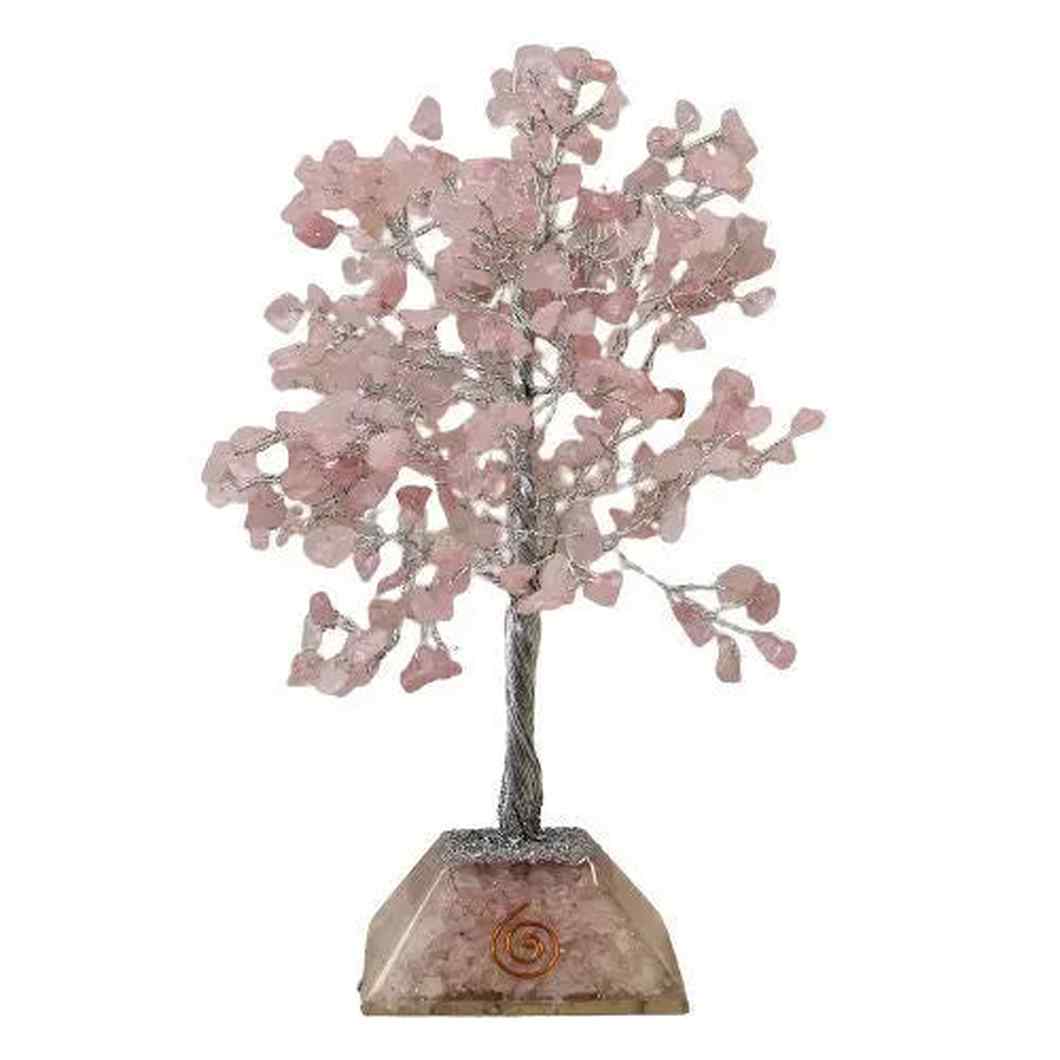 MBOS London Rose Quartz Gemstone Tree With Orgonite Base