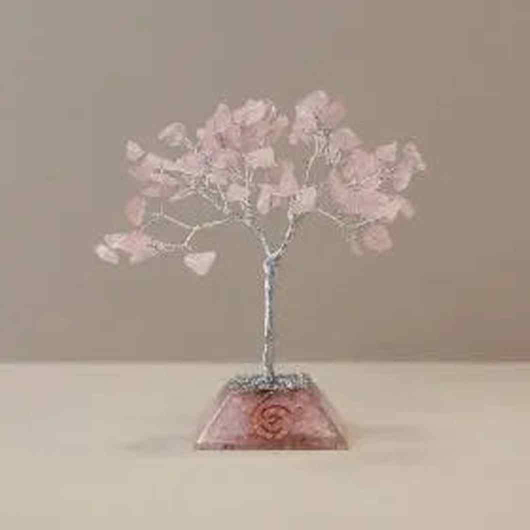 MBOS London Rose Quartz Gemstone Tree With Orgonite Base