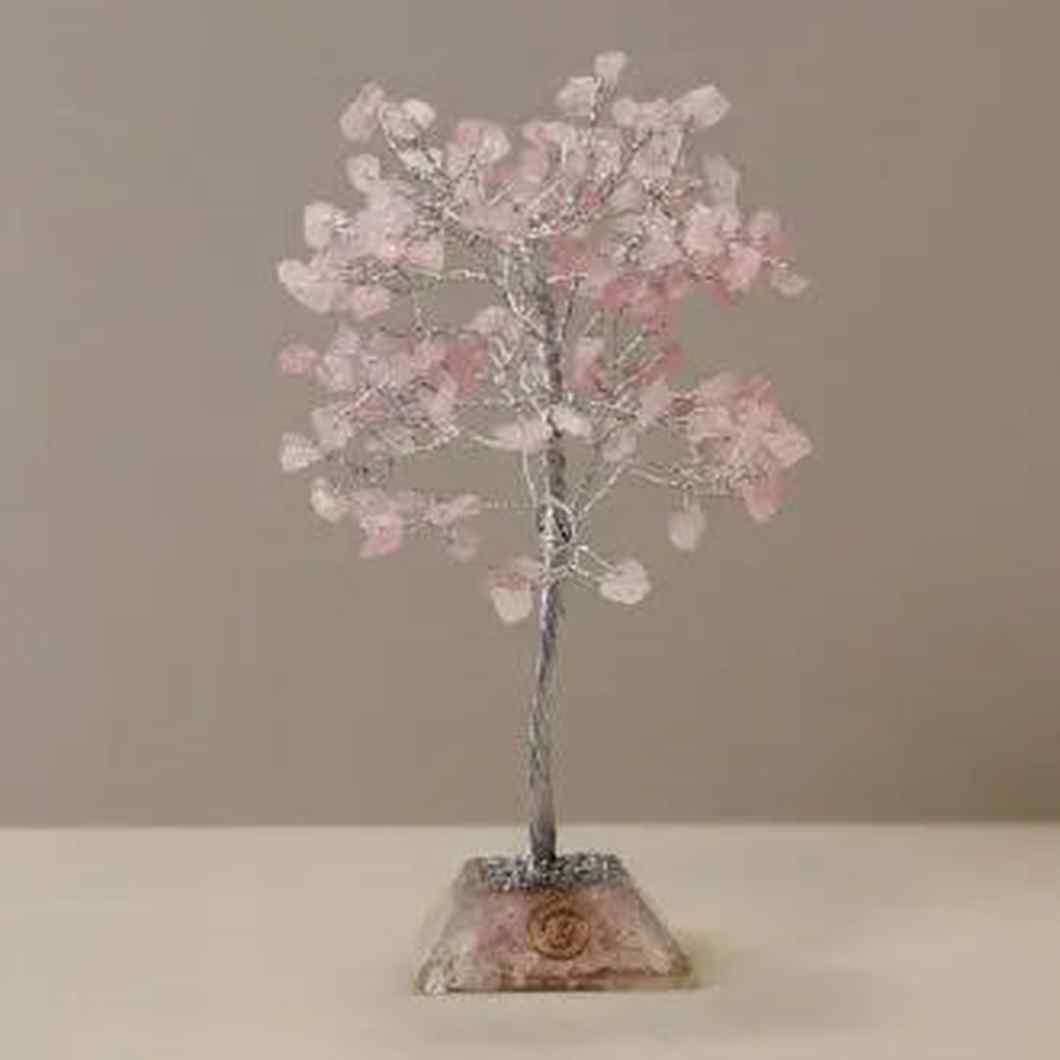 MBOS London Rose Quartz Gemstone Tree With Orgonite Base