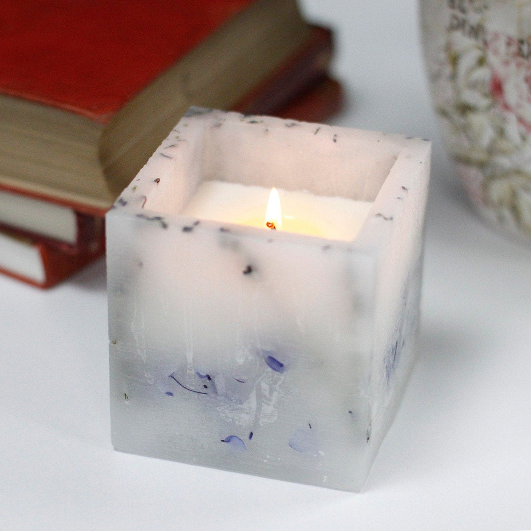 MBOS London Enchanted Lavender Scented Candle - Large Cube