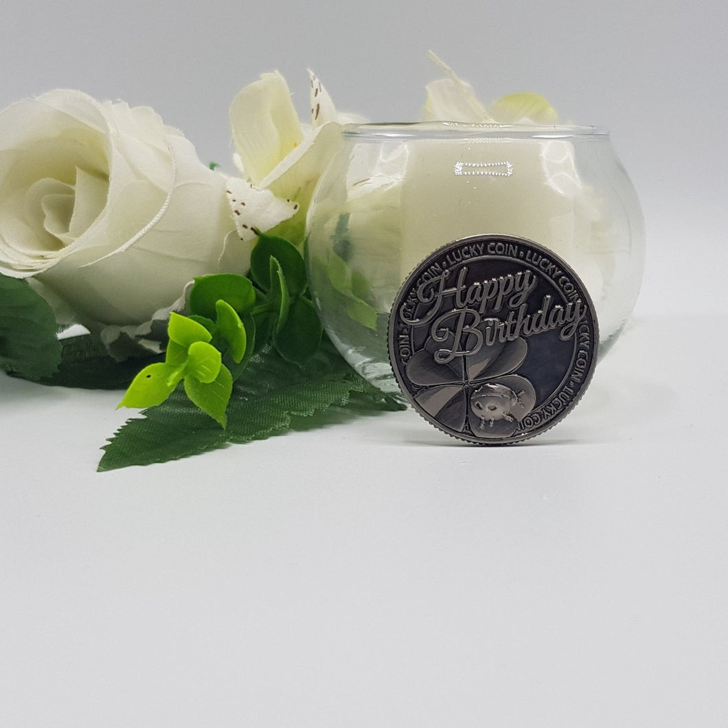 MBOS London 'Happy Birthday' 4 Leaf Clover Coin With Message