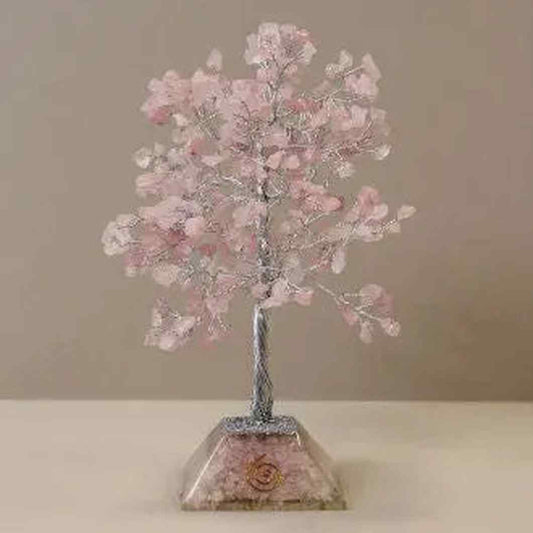 MBOS London Rose Quartz Gemstone Tree With Orgonite Base
