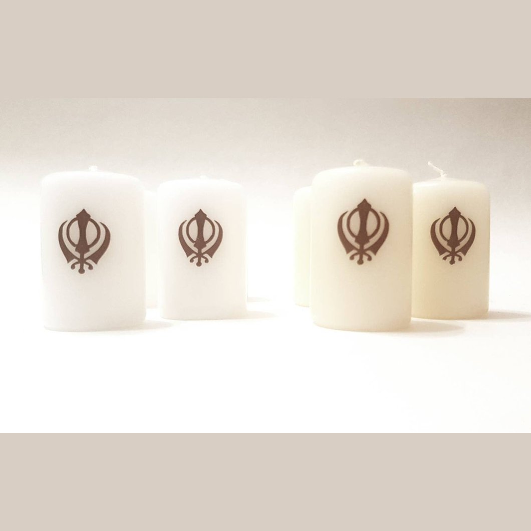 MBOS London Sikh Khanda Printed Candles - Set of 4