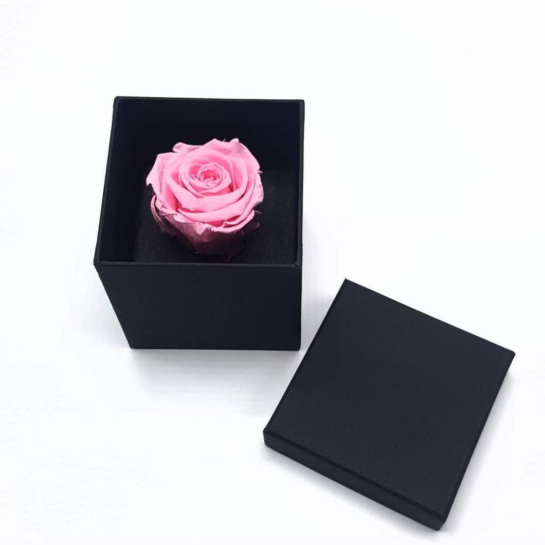 MBOS London Everlasting Pink Rose Presented In a Black Gift Box