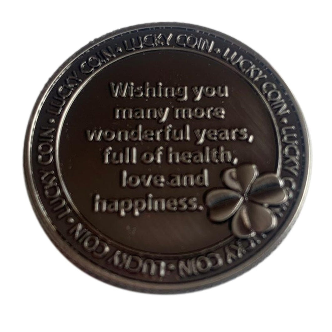 MBOS London 'Happy Birthday' 4 Leaf Clover Coin With Message