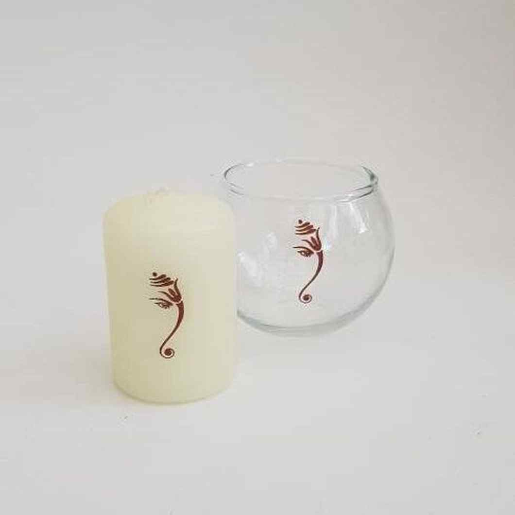 MBOS London Modern Ganesh Printed Candle -  Set of 4