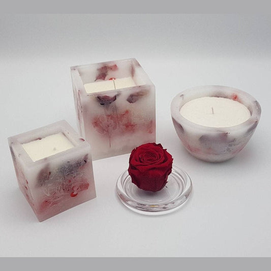 MBOS London Enchanted Rose Scented Candle - Small Cube