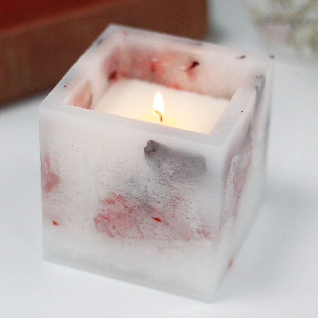 MBOS London Enchanted Rose Scented Candle - Small Cube