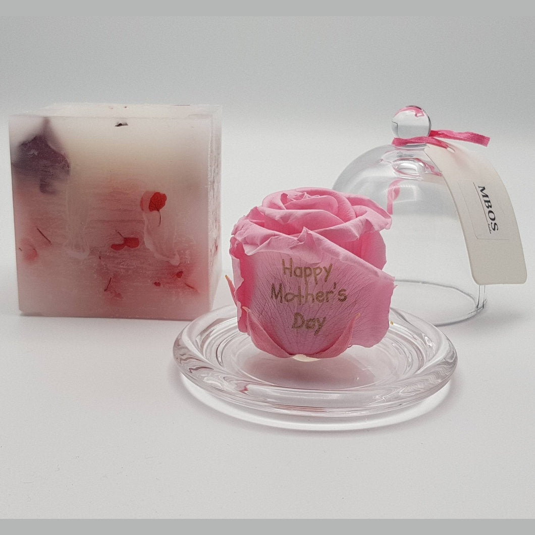 MBOS London Enchanted Rose Scented Candle - Small Cube