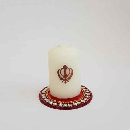 MBOS London Sikh Khanda Printed Candles - Set of 4