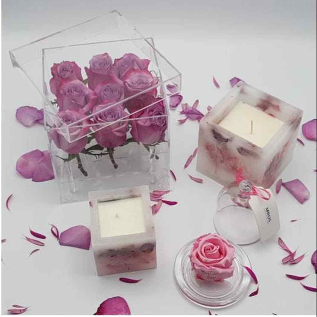 MBOS London Baby Pink Preserved Rose Printed With 'Happy Mothers Day' In a Glass Dome