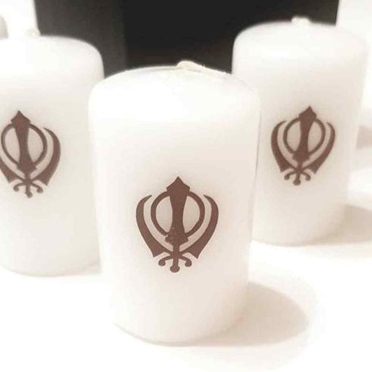 MBOS London Sikh Khanda Printed Candles - Set of 4