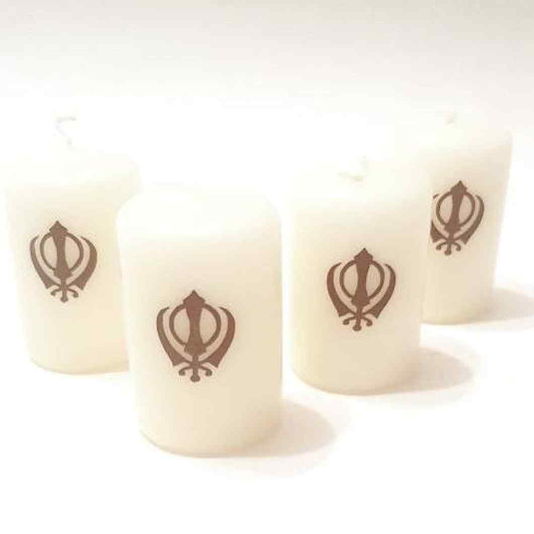 MBOS London Sikh Khanda Printed Candles - Set of 4